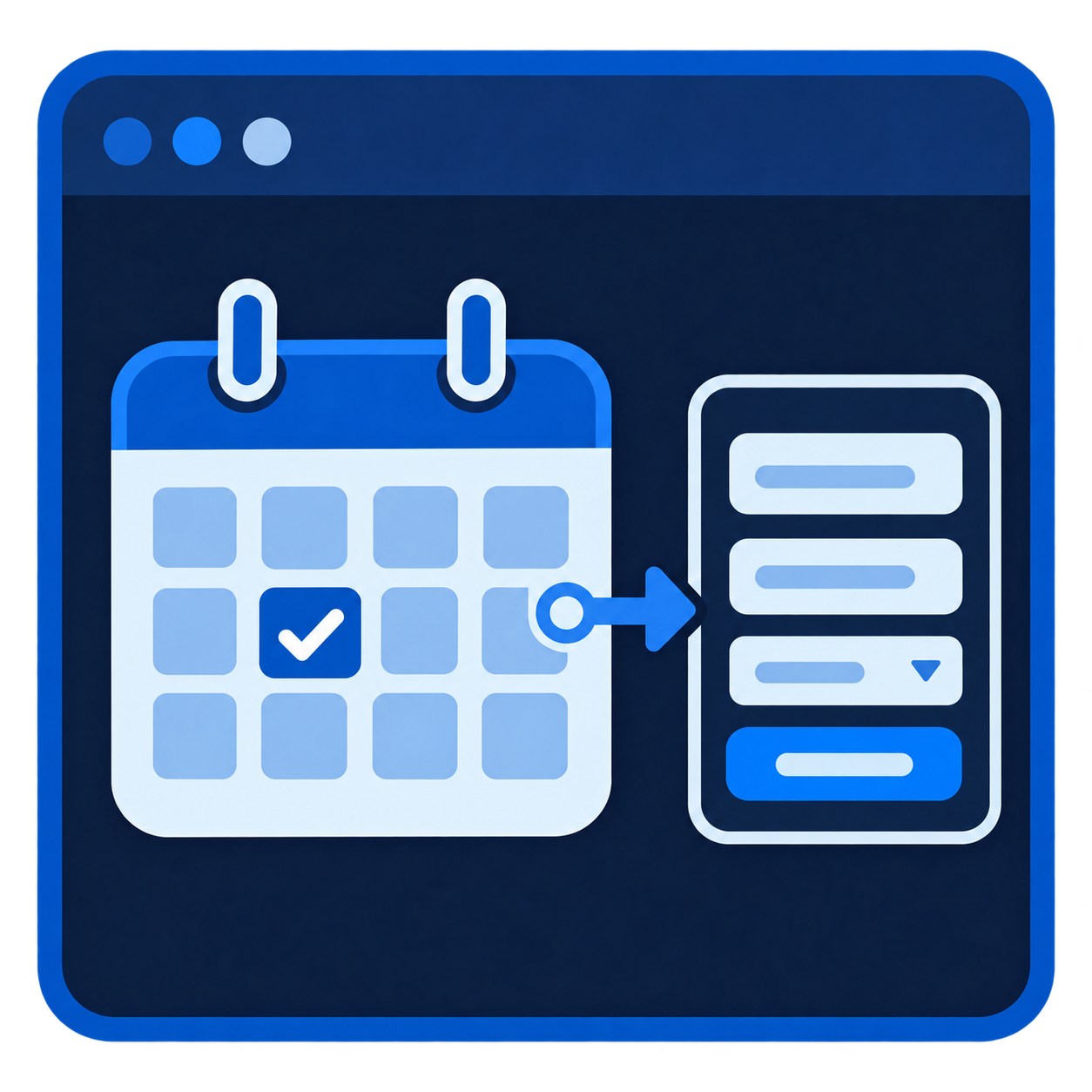 CalNForm logo, a calendar linked to a booking form